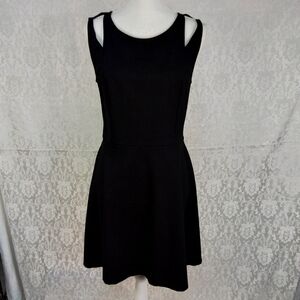 bar lll black sleeveless fit and flare dress with neck cutouts Large